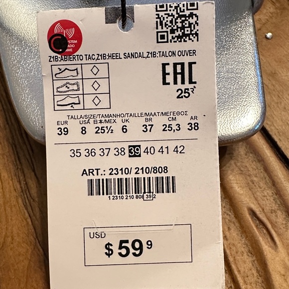 Zara Metallic Silver Women's Sandals - Picture 6 of 6